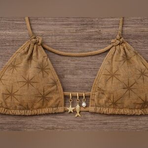 House of Harlow Bikini Charms Gold Starfish Fish Pearl Set